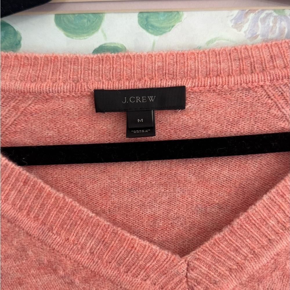 J. Crew Warm Pink V-Neck Sweater - Picture 3 of 5